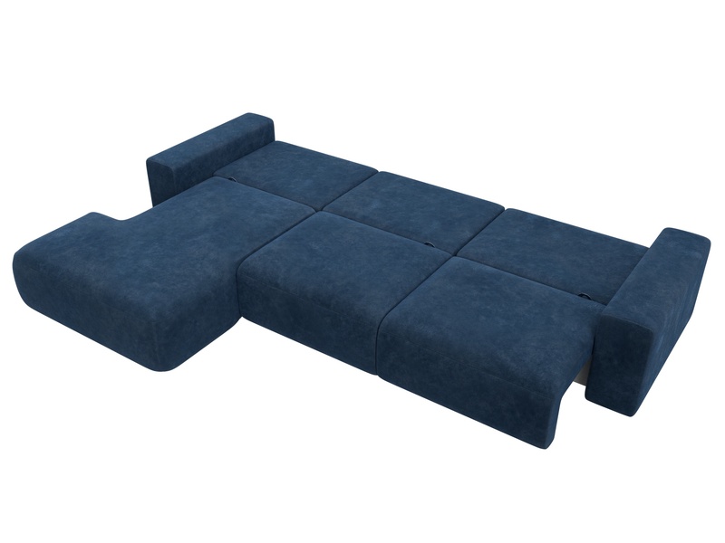 Диван угловой Лига-036 НПБ Классик Лонг левый угол, Велюр, BRUT 11 синий