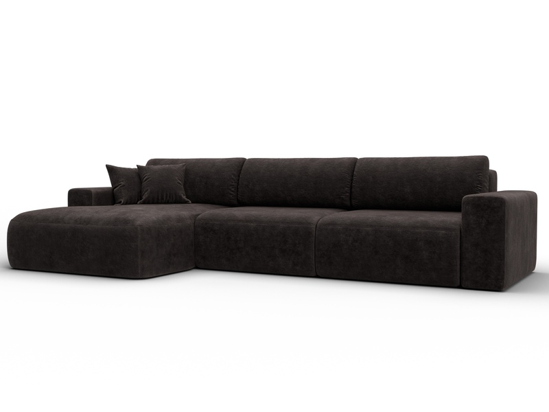 Диван угловой Лига-036 НПБ Классик Лонг левый угол, Велюр, BRUT 17 коричневый