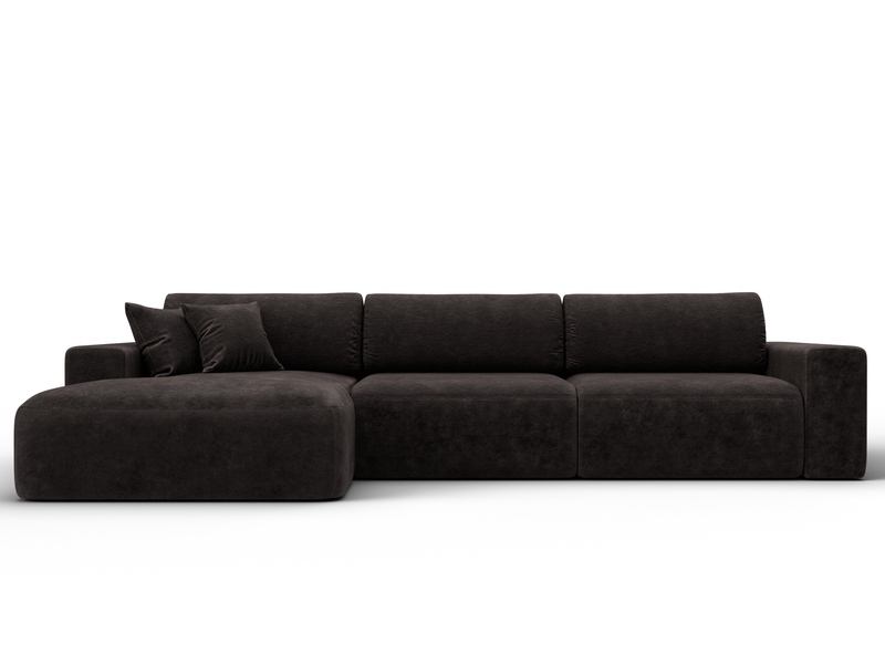 Диван угловой Лига-036 НПБ Классик Лонг левый угол, Велюр, BRUT 17 коричневый