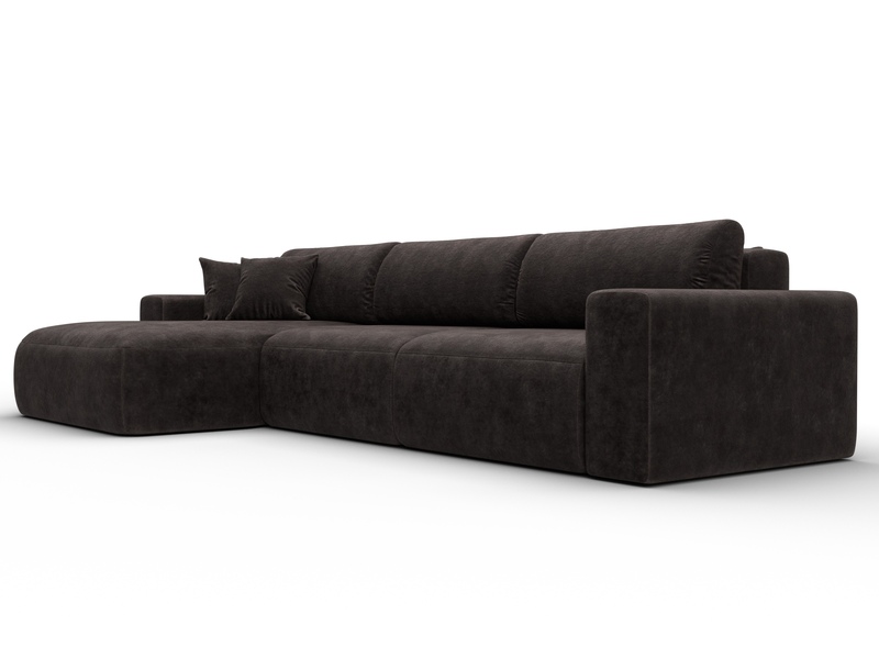 Диван угловой Лига-036 НПБ Классик Лонг левый угол, Велюр, BRUT 17 коричневый