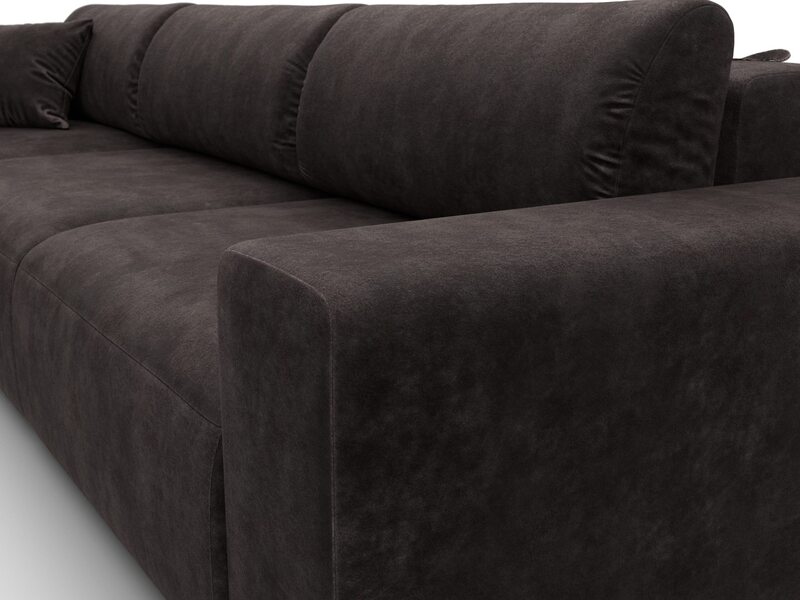 Диван угловой Лига-036 НПБ Классик Лонг левый угол, Велюр, BRUT 17 коричневый