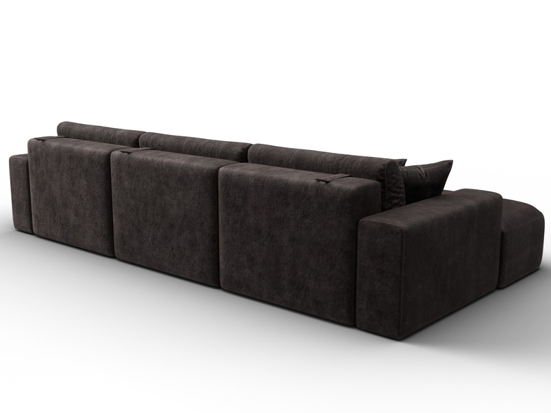 Диван угловой Лига-036 НПБ Классик Лонг левый угол, Велюр, BRUT 17 коричневый