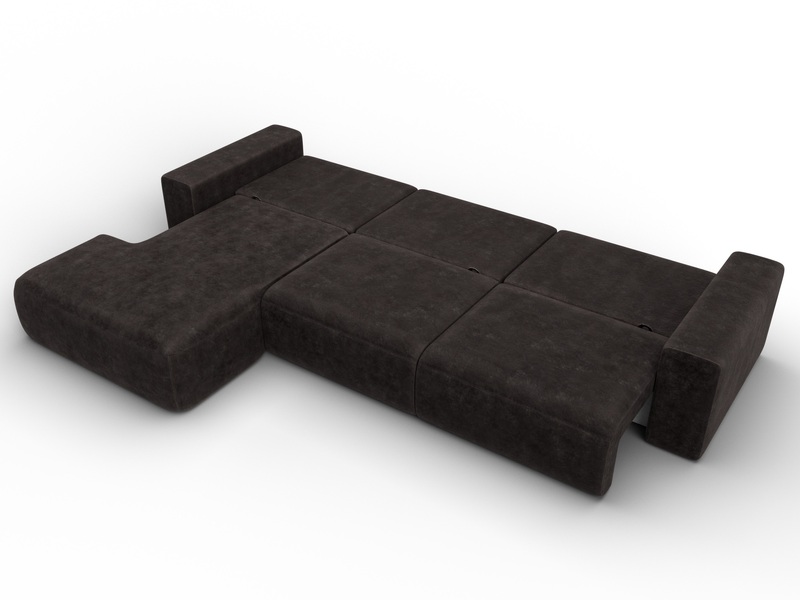 Диван угловой Лига-036 НПБ Классик Лонг левый угол, Велюр, BRUT 17 коричневый