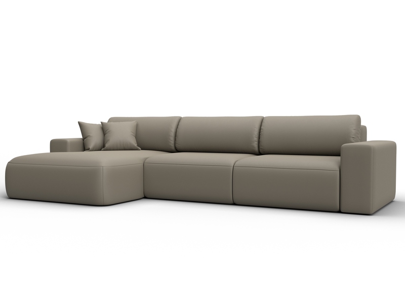 Диван угловой Лига-036 НПБ Классик Лонг левый угол, Экокожа, GRIFON 04 бежевый