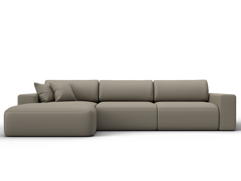 Диван угловой Лига-036 НПБ Классик Лонг левый угол, Экокожа, GRIFON 04 бежевый