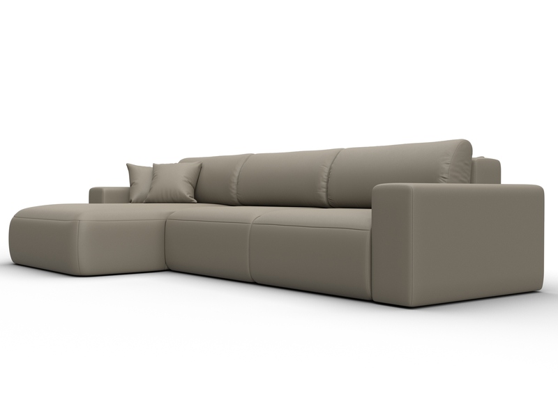 Диван угловой Лига-036 НПБ Классик Лонг левый угол, Экокожа, GRIFON 04 бежевый