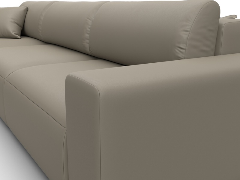 Диван угловой Лига-036 НПБ Классик Лонг левый угол, Экокожа, GRIFON 04 бежевый