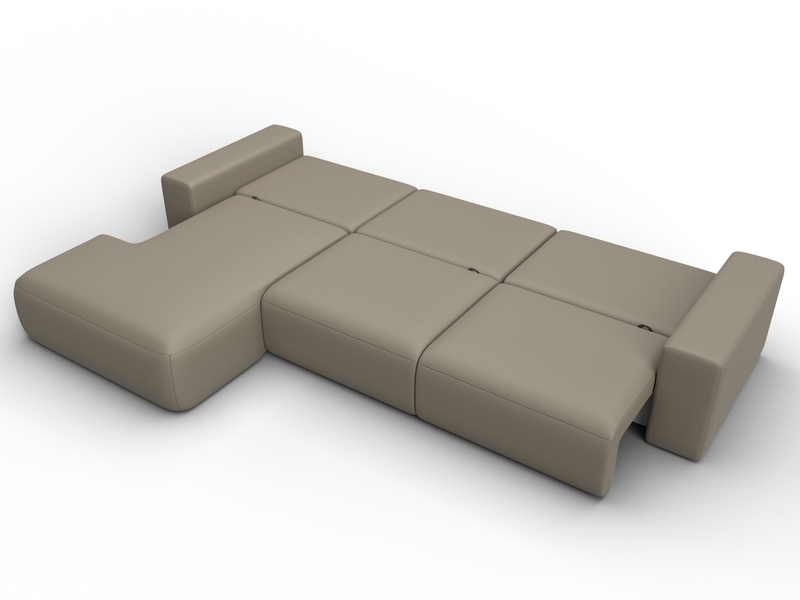 Диван угловой Лига-036 НПБ Классик Лонг левый угол, Экокожа, GRIFON 04 бежевый