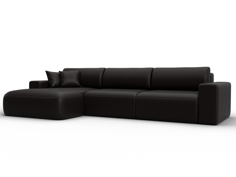 Диван угловой Лига-036 НПБ Классик Лонг левый угол, Экокожа, GRIFON 12 коричневый