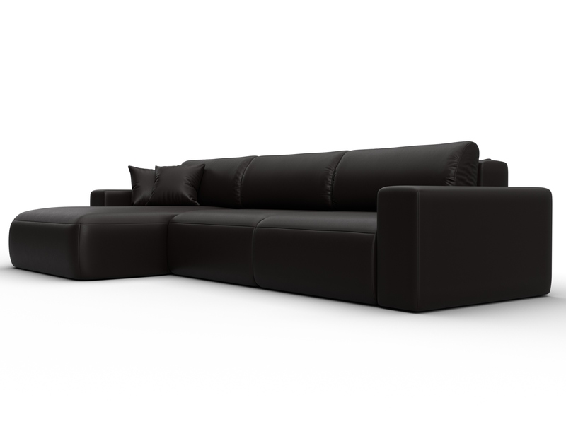 Диван угловой Лига-036 НПБ Классик Лонг левый угол, Экокожа, GRIFON 12 коричневый