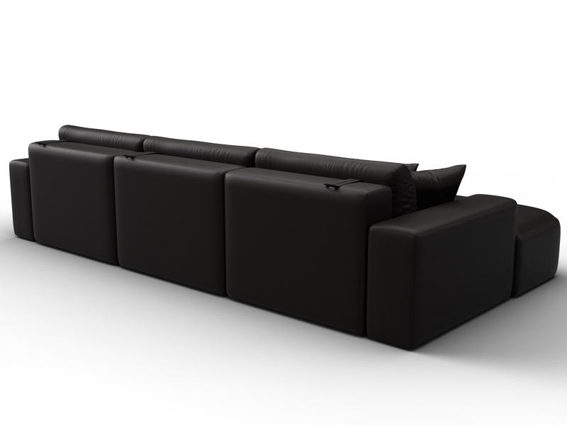 Диван угловой Лига-036 НПБ Классик Лонг левый угол, Экокожа, GRIFON 12 коричневый