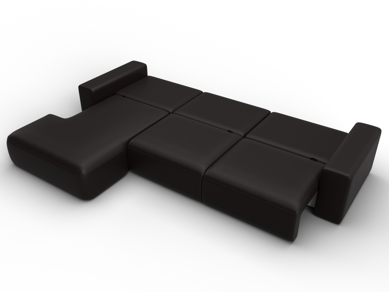 Диван угловой Лига-036 НПБ Классик Лонг левый угол, Экокожа, GRIFON 12 коричневый