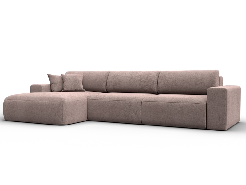 Диван угловой Лига-036 НПБ Классик Лонг левый угол, Велюр, TOWER 05 бежевый