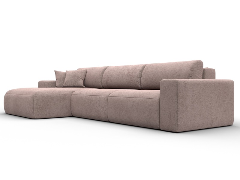 Диван угловой Лига-036 НПБ Классик Лонг левый угол, Велюр, TOWER 05 бежевый