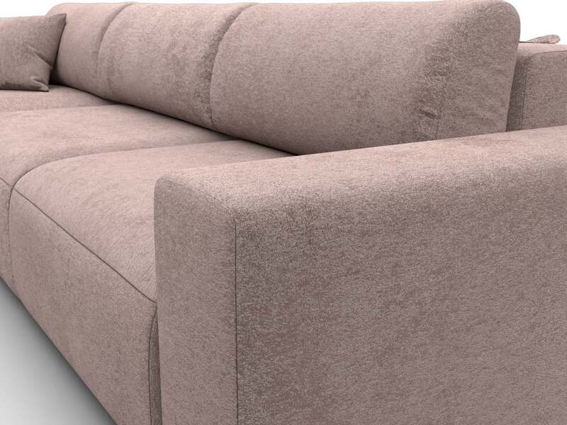 Диван угловой Лига-036 НПБ Классик Лонг левый угол, Велюр, TOWER 05 бежевый