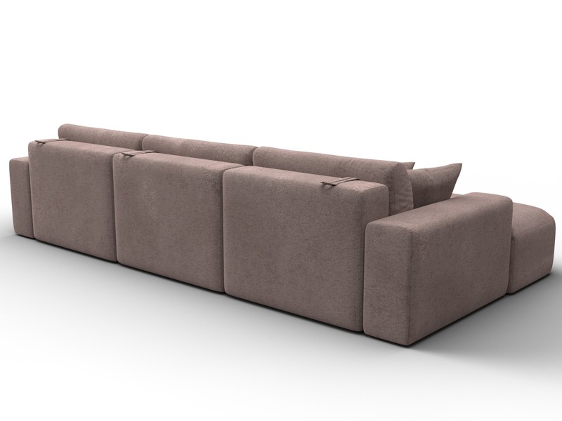 Диван угловой Лига-036 НПБ Классик Лонг левый угол, Велюр, TOWER 05 бежевый