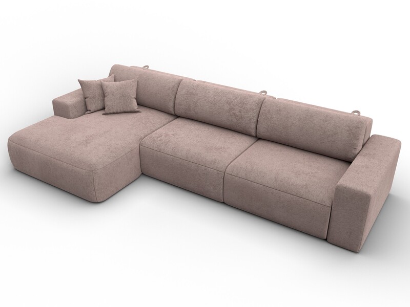 Диван угловой Лига-036 НПБ Классик Лонг левый угол, Велюр, TOWER 05 бежевый