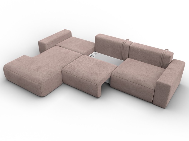 Диван угловой Лига-036 НПБ Классик Лонг левый угол, Велюр, TOWER 05 бежевый