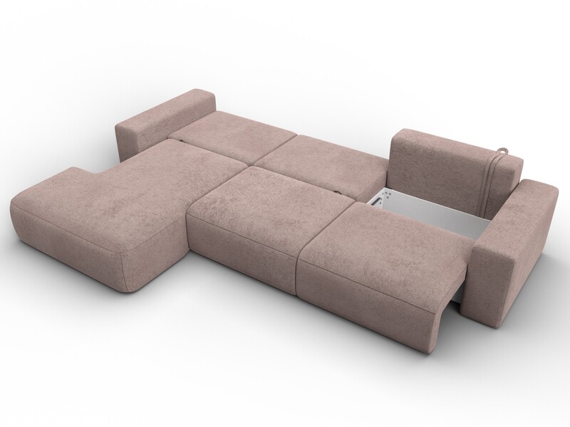 Диван угловой Лига-036 НПБ Классик Лонг левый угол, Велюр, TOWER 05 бежевый