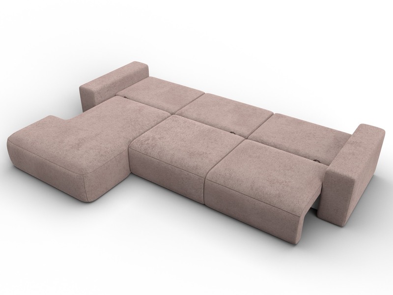 Диван угловой Лига-036 НПБ Классик Лонг левый угол, Велюр, TOWER 05 бежевый