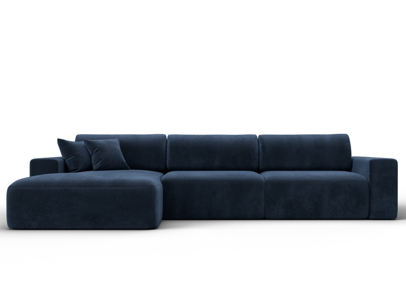 Диван угловой Лига-036 НПБ Классик Лонг левый угол, Велюр, TOWER 13 синий