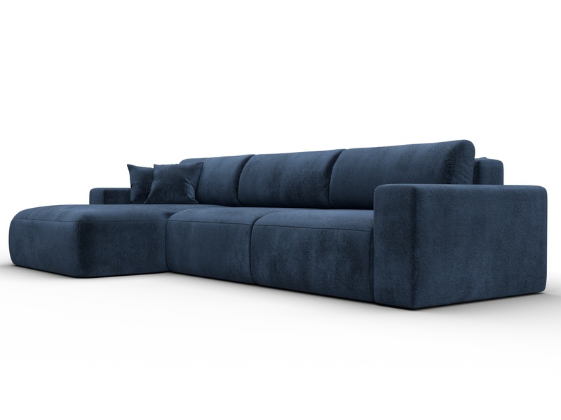 Диван угловой Лига-036 НПБ Классик Лонг левый угол, Велюр, TOWER 13 синий