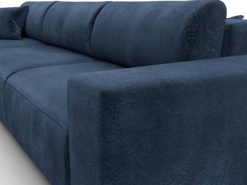 Диван угловой Лига-036 НПБ Классик Лонг левый угол, Велюр, TOWER 13 синий