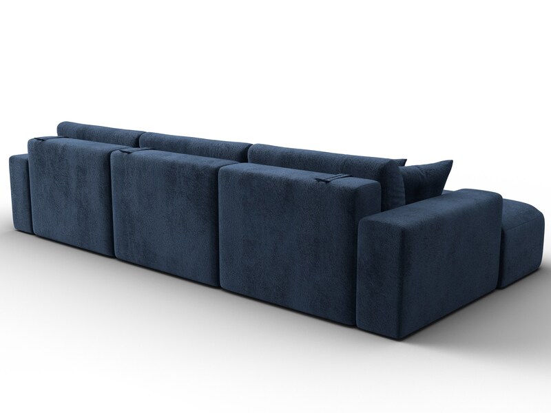 Диван угловой Лига-036 НПБ Классик Лонг левый угол, Велюр, TOWER 13 синий