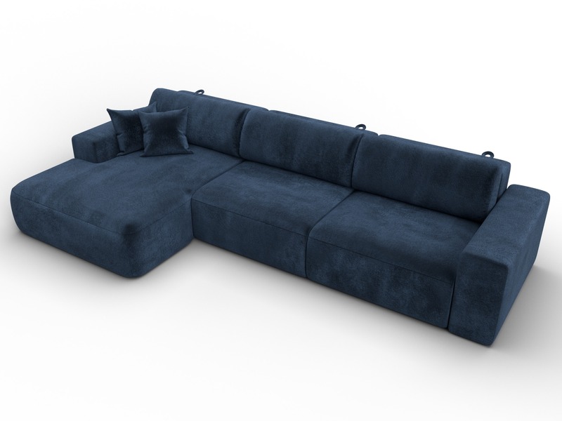Диван угловой Лига-036 НПБ Классик Лонг левый угол, Велюр, TOWER 13 синий
