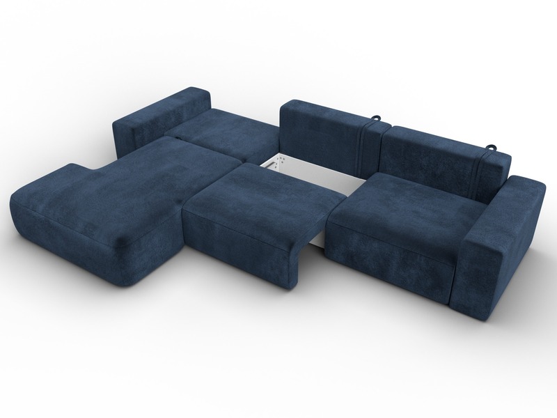 Диван угловой Лига-036 НПБ Классик Лонг левый угол, Велюр, TOWER 13 синий