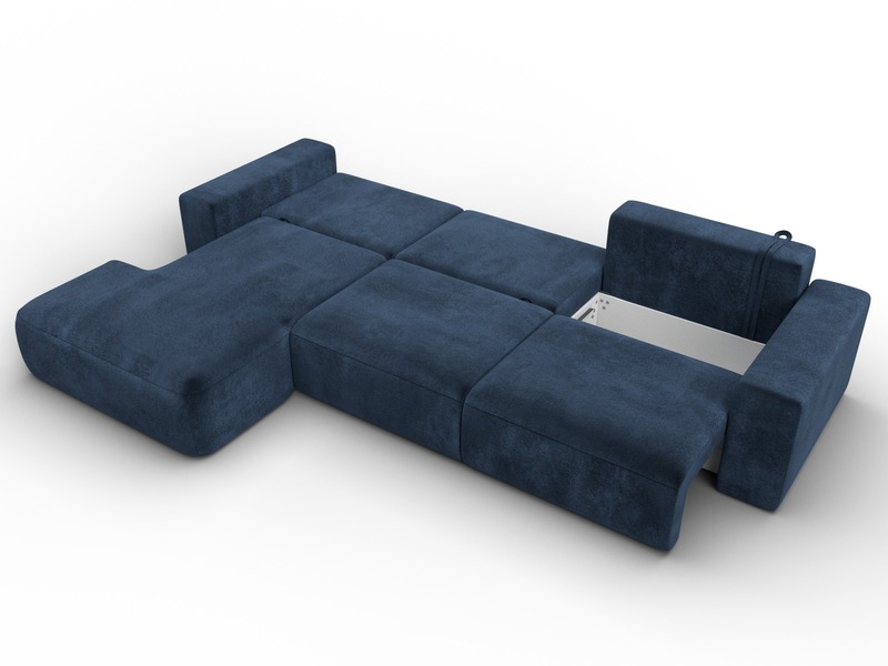 Диван угловой Лига-036 НПБ Классик Лонг левый угол, Велюр, TOWER 13 синий