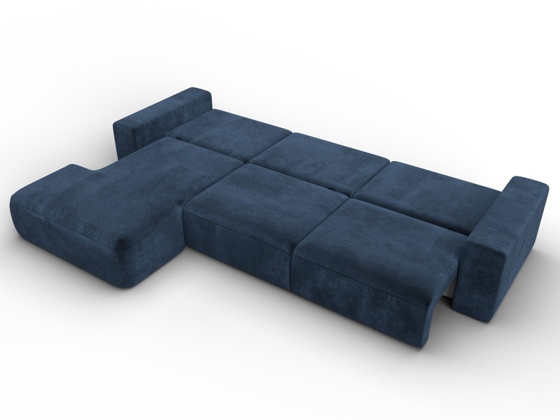 Диван угловой Лига-036 НПБ Классик Лонг левый угол, Велюр, TOWER 13 синий