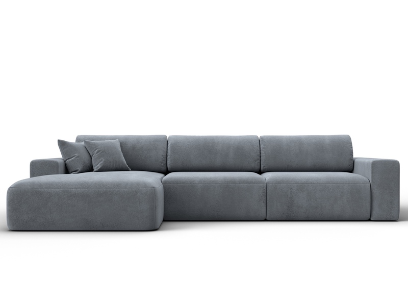 Диван угловой Лига-036 НПБ Классик Лонг левый угол, Велюр, TOWER 10 серый