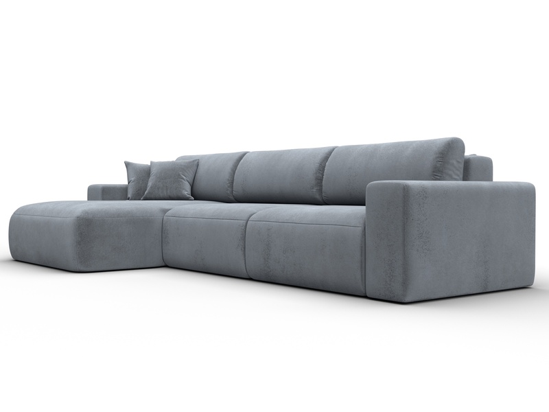 Диван угловой Лига-036 НПБ Классик Лонг левый угол, Велюр, TOWER 10 серый