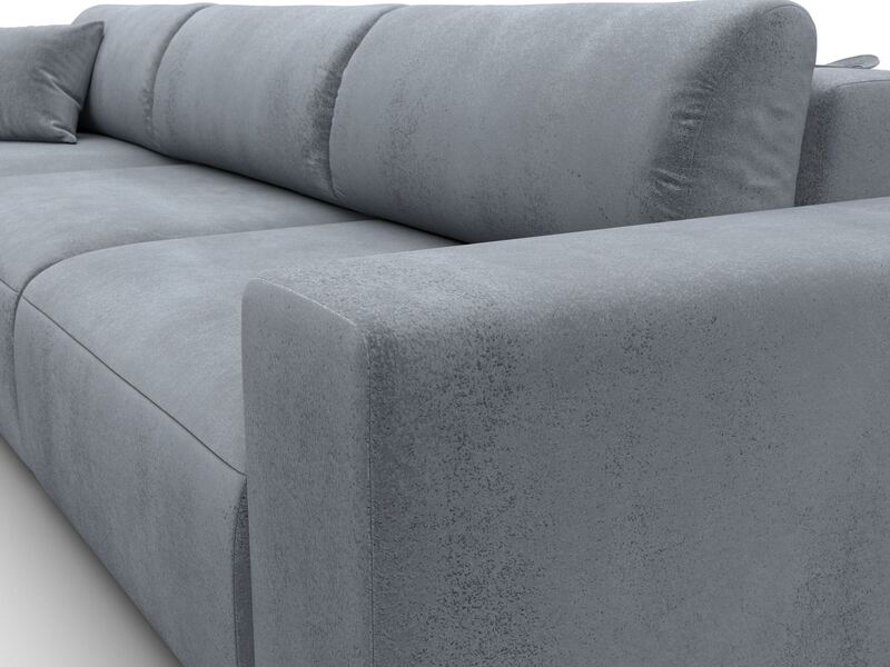 Диван угловой Лига-036 НПБ Классик Лонг левый угол, Велюр, TOWER 10 серый