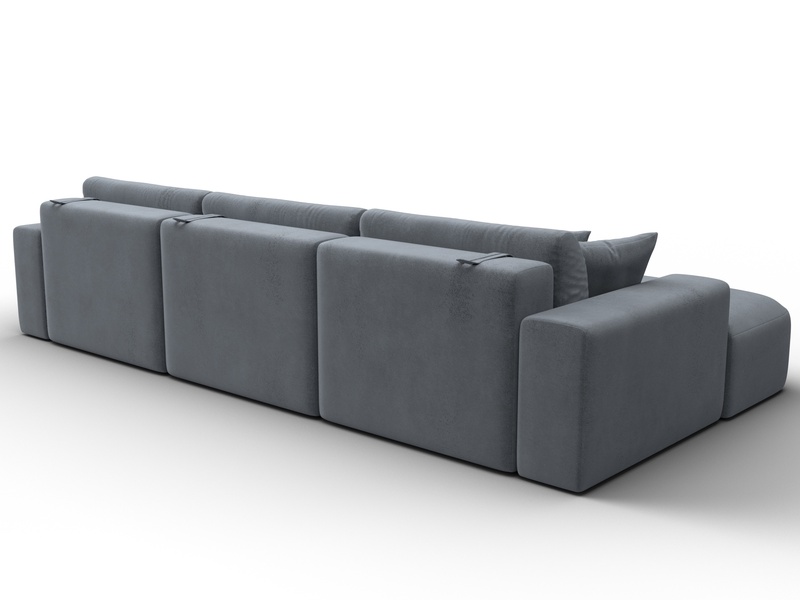 Диван угловой Лига-036 НПБ Классик Лонг левый угол, Велюр, TOWER 10 серый