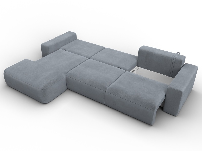 Диван угловой Лига-036 НПБ Классик Лонг левый угол, Велюр, TOWER 10 серый