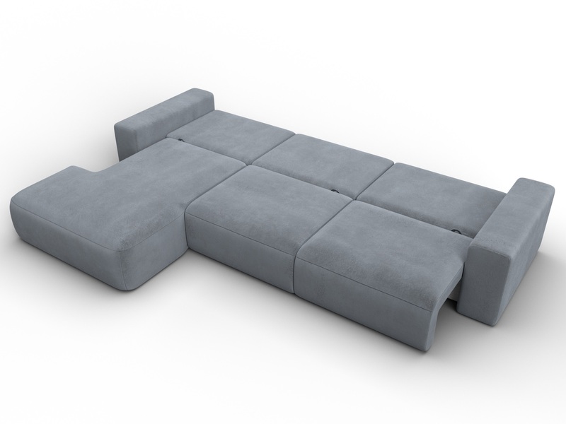 Диван угловой Лига-036 НПБ Классик Лонг левый угол, Велюр, TOWER 10 серый