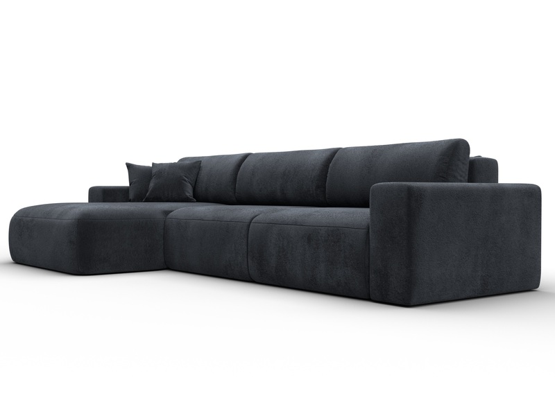 Диван угловой Лига-036 НПБ Классик Лонг левый угол, Велюр, TOWER 11 темно-серый