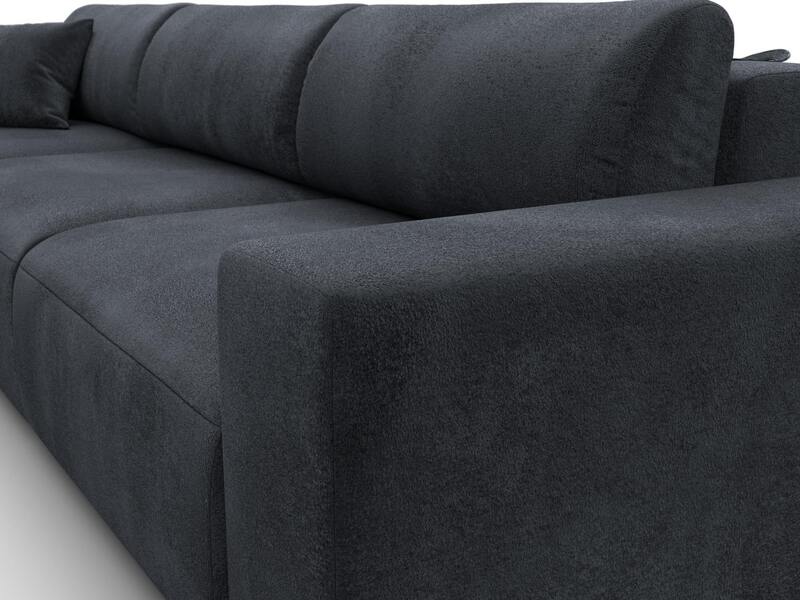 Диван угловой Лига-036 НПБ Классик Лонг левый угол, Велюр, TOWER 11 темно-серый
