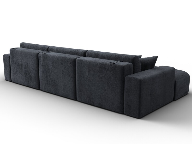 Диван угловой Лига-036 НПБ Классик Лонг левый угол, Велюр, TOWER 11 темно-серый