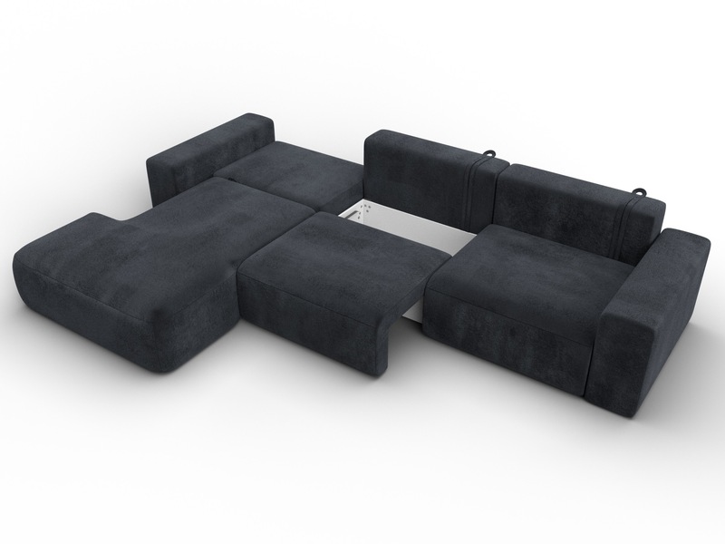 Диван угловой Лига-036 НПБ Классик Лонг левый угол, Велюр, TOWER 11 темно-серый