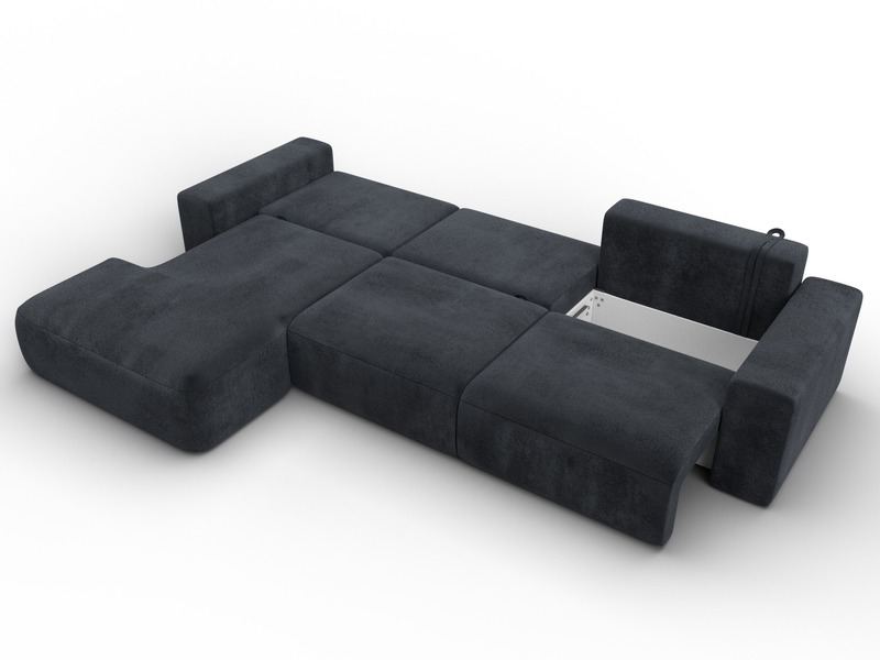 Диван угловой Лига-036 НПБ Классик Лонг левый угол, Велюр, TOWER 11 темно-серый