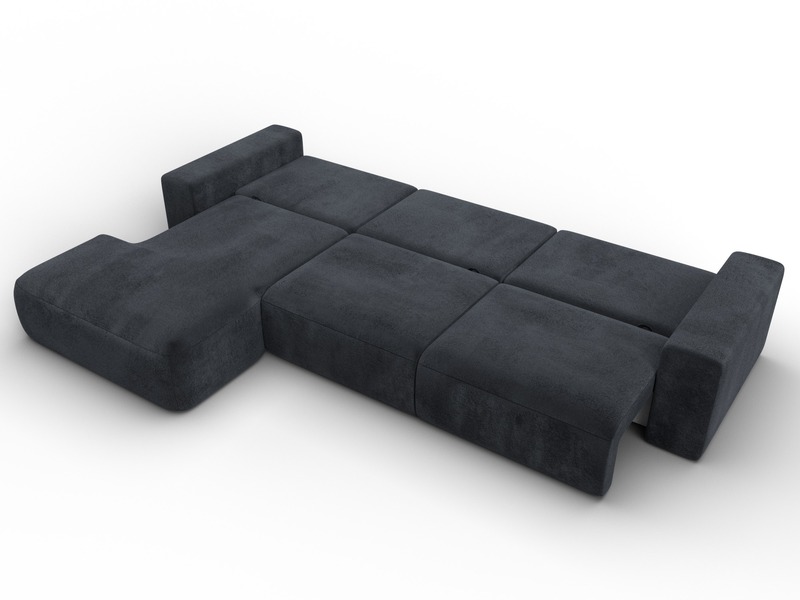 Диван угловой Лига-036 НПБ Классик Лонг левый угол, Велюр, TOWER 11 темно-серый