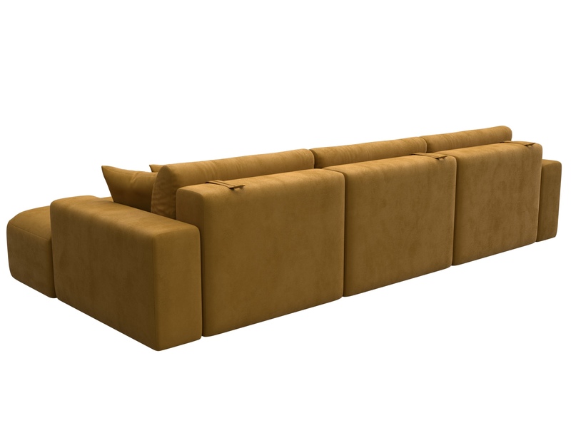 Диван угловой Лига-036 НПБ Классик Лонг правый угол, Велюр, BRUT 10 желтый