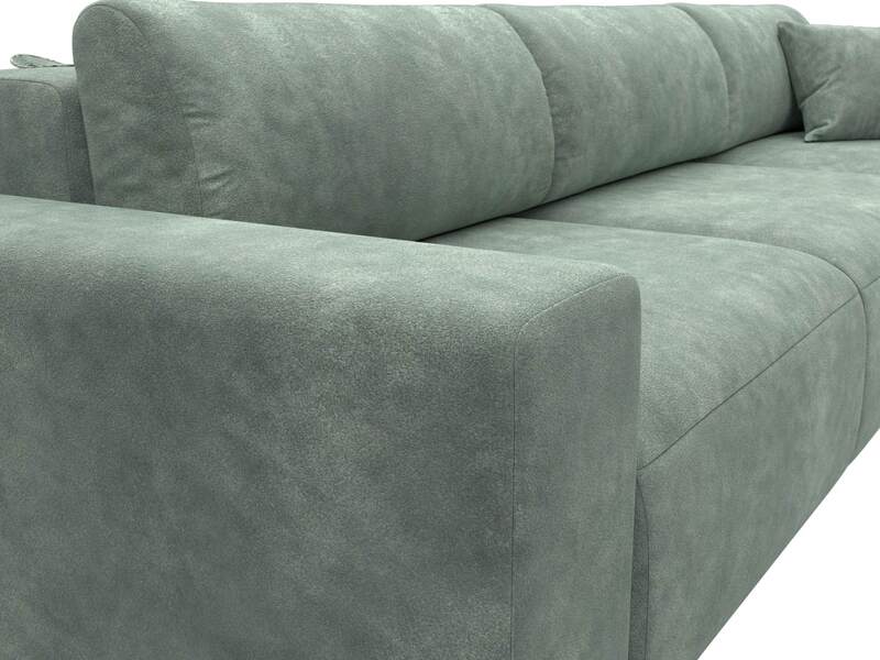 Диван угловой Лига-036 НПБ Классик Лонг правый угол, Велюр, BRUT 08 зеленый