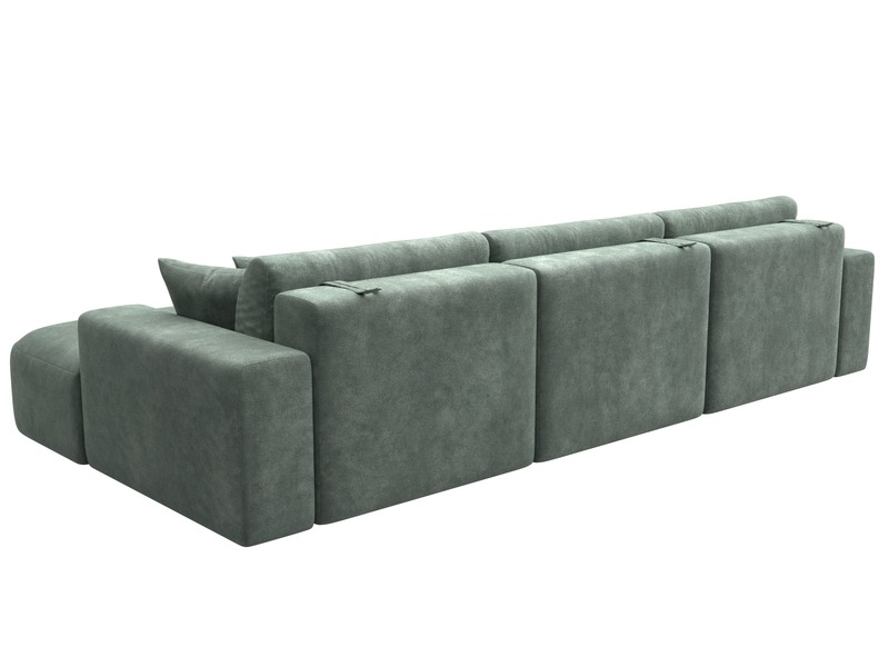 Диван угловой Лига-036 НПБ Классик Лонг правый угол, Велюр, BRUT 08 зеленый