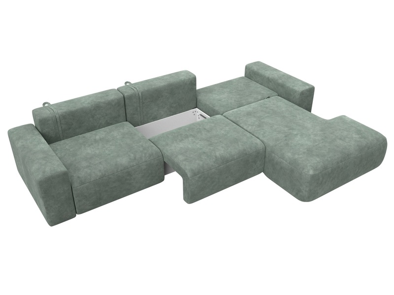 Диван угловой Лига-036 НПБ Классик Лонг правый угол, Велюр, BRUT 08 зеленый