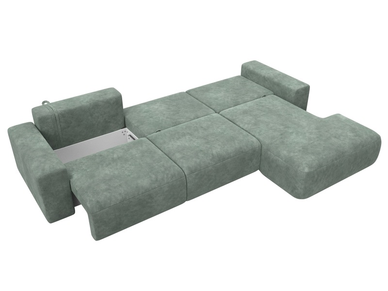 Диван угловой Лига-036 НПБ Классик Лонг правый угол, Велюр, BRUT 08 зеленый