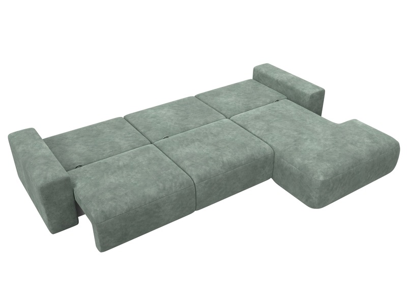 Диван угловой Лига-036 НПБ Классик Лонг правый угол, Велюр, BRUT 08 зеленый